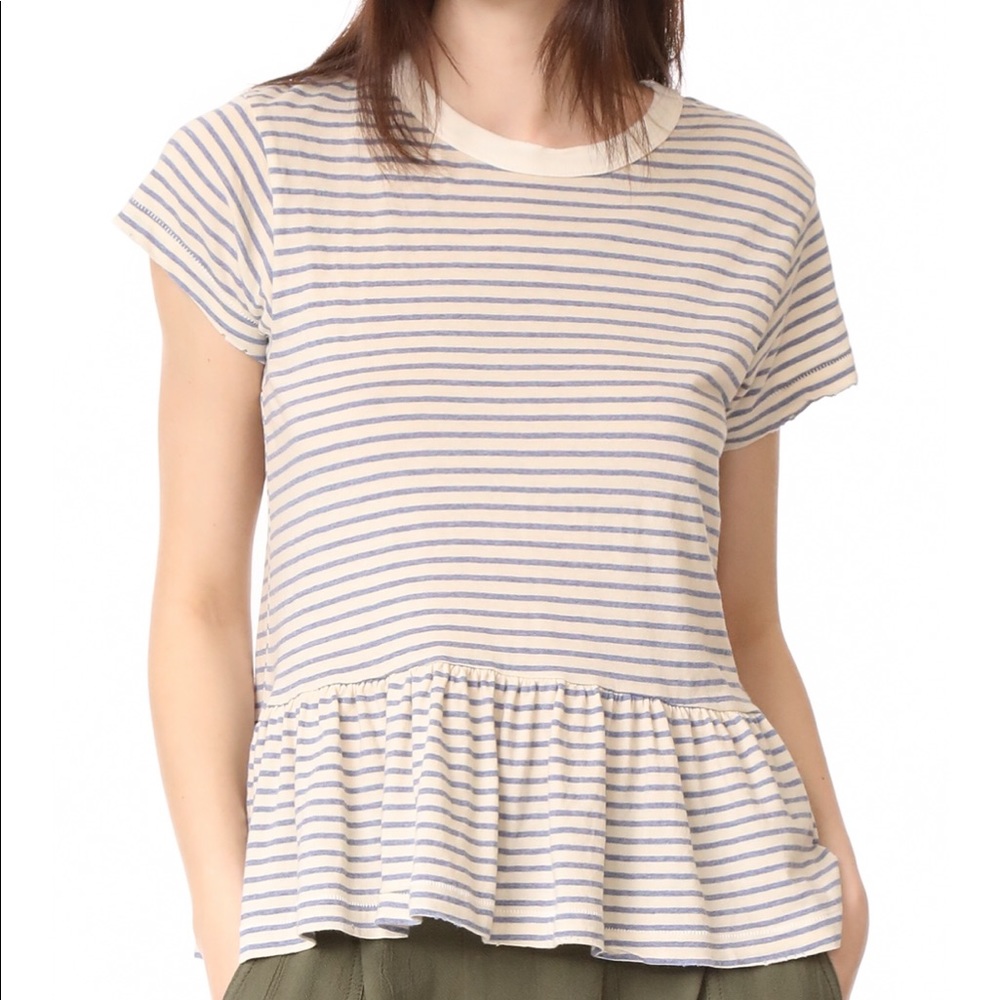 THE GREAT. Distressed T-shirt